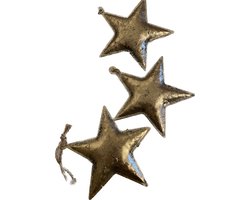 Kerst ster - 3 STUKS - Goud - Gold - Kerstster - Kerst - Kerstmis - Christmas star - Woon - Woonaccessoire - Woonaccessoires - Interieur - Decoratief - Deco - Metaal - Winter - Sfeer - Sfeervol - Krans ster - Kerstkrans ster - mooi - Wonen - Decor