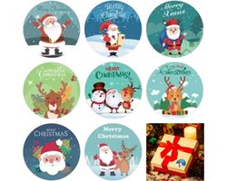 Kerst stickers ● MERRY CHRISTMAS ● 50 stuks - 8 verschillende - promoten bedrijf - webshop - hobby - groet - kado - post - pakket - klanten