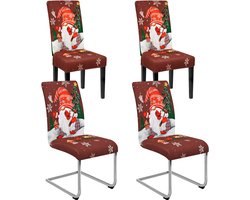 Kerst Stoelhoezen Set van 4 of 6 - Universele Elastische Hoezen voor Eetkamerstoelen, Wasbare Bescherming voor Feestjes en Hotels