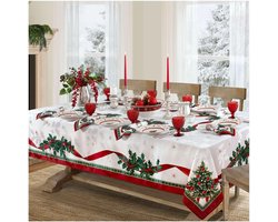 Kerst stoffen tafelkleed, feestelijke tafeldecoratie, meubelmode, rechthoekig, 140x180cm