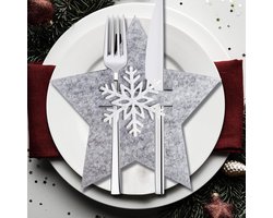 Kerst Tafeldecoratie Bestekhouders Kerstboom Set van 12 Sterren