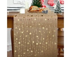 Kerst tafelkleed - Kerst tafelloper - kerstdecoratie voor binnen - kersttafelloper - tafelkleed - kerstdecoratie woonkamer - kerstdecoratie tafel - kerst decoratie - Kerst tafelkleden - 28cm*2.75m - Goud