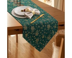 Kerst Tafelloper Jute & Katoen Boom Sneeuwvlok Hot Stempelen Ontwerp Tafelloper Koffie Dressoir Sjaals Tafel Linnen voor Thuis Tafelkleed Eettafel Decoratie