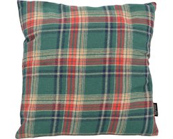 Kerst Tartan Groen Kussenhoes | Viscose/Polyester | 45 x 45 cm