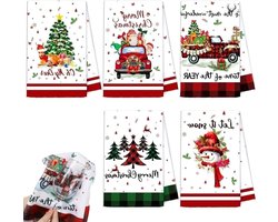 Kerst Theedoeken - Keukendoeken Set - Feestelijke Keuken - Absorberend Polyester - 40 x 60 cm - Multicolor