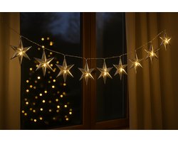 Kerst verlichting - Anna's Collection - 10 LED-sterren - Kerststerren - Zilver -Kerstverlichting - Ø6,5cm – 1,5