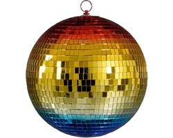 kerstbal Ornament spiegel bal regenboog blauw - d25cm