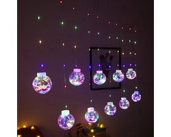 Kerstbal String Lights -LED lichtjes-3M-10 lampens-Kerst LED Raamdecoratie Verlichting-Lichtsnoer Kerstballen Santa LED Verlichting Decoratieve Globe Lantaarn Draad voor Feest Bruiloft Kerst Decor(Gekleurd)