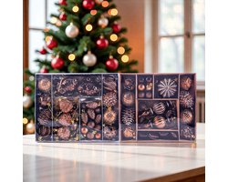 kerstballen - 53 stuks - brons goud - plastic materiaal - 2,8 tot 15cm - geschilderd ontwerp - kerstboom hangdecoratie - dennenappel en vormvarianten - geschikt voor kerstfeest en interieur decoratie