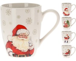 Kerstbeker 340ML - Kerstman Prints - Kerst Thema - Verschillende Prints - Geschikt voor Glühwein