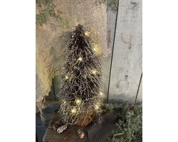 Kerstboom Glitter goud met LED verlichting - Countryfield decoratieboom met 15 lampjes warm wit Timoi bruin D 20 H 40 cm Kerstmis - Kerst - Christmas - Winter - December - Woonaccessoire - Woonaccessoires - Decoratief - Decoratie - Deco - Landelijk