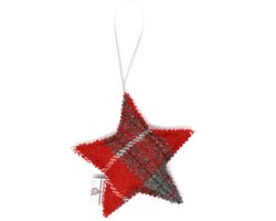 Kerstboom hanger tartan - ster - rood - Caroline Wolfe Murray