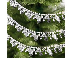 Kerstboom Kraal Decor, 5m Heldere Iriserende Kralen Garland Twist Bead String - Kerstboom Crystal Xmax Garland voor Thuis Tafel Feest Bruiloft - Zilverkleurig