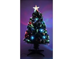 Kerstboom met Fiber Optic Verlichting - 90cm - Multicolor-8 Lichtfuncties- Kunststof Voet-geheugen