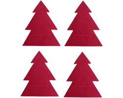 Kerstboom Servieshouder - Bestekhouder Tafeldecoratie - Kerstfeest Organiseren - Uniek Kerst Design - Rood
