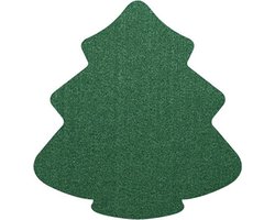 Kerstboom vilt onderzetters - Donkergroen - 6 stuks - 11 x 10 cm - Kerst onderzetter - Tafeldecoratie - Glas onderzetter - Woondecoratie - Tafelbescherming - Onderzetters voor glazen - Kerst tafelen - Woonaccessoires - Tafelaccessoires