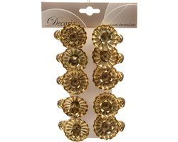 Kerstboomkaarshouders goud 10 stuks