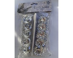 Kerstboomkaarshouders zilver- 10 stuks - kerst - kerstboom - kerstboomkaarsjes