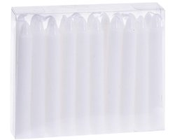 Kerstboomkaarsjes - 20 stuks - 10.5cm - Wit - Kerstboomversiering