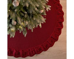 Kerstboomrok - Boom basisdecoratie - Feestelijke aankleding - Zacht gebreid acrylgaren - 92 cm - Rood