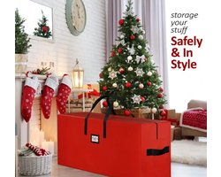 Kerstboomtas extra groot 165 x 38 x 79 cm, 600D Oxford kerstboomopbergtas voor kerstboom van 2,7 m met versterkte handvatten en dubbele ritssluiting