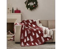 Kerstdeken - Fluffy Ontwerp met Gouden Draad - 150 x 200 cm