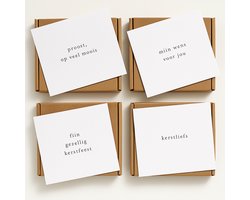 Kerstdoosje IKPAKJEIN - 8 luxe kerstkaarten met envelop - wenskaarten - kaartenset - kerstkaarten om te versturen - kaartjes blanco - kaartjes met tekst - feestdagenkaarten
