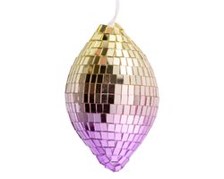 Kersthanger - Discobal / Disco bal GOUD & PAARS - Cool - Zomer - Ornament - Beeld - Kerst - Kerstmis - Kerstmis - December - Winter - Decoratie - Deco - Decoratief - Sfeer - Interieur - Wonen - Woonaccessoires - Woonaccessoire - Inrichting - Living