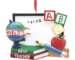 Kersthanger ornament world's best teacher