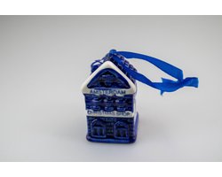 Kersthuisje - keramiek - kerstdecoratie - 2 stuks - Amsterdam - Christmas shop - handpainted