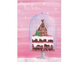Kerstkaarten | Set van 5 | Stolp met koekhuisje | Illu-Straver
