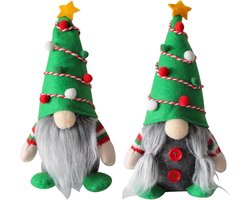 Kerstkabouters Winterdecoratie - Set van 2 Decoratieve Kerstkabouters voor Kerstboom - Sfeervolle Kerstpoppen voor Huiselijke Warmte en Vreugde