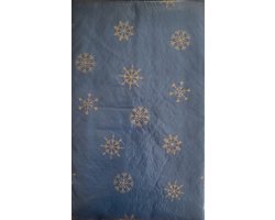 Kerstkleedtafel blauw met goudensterren - 200 x 140 cm - rechthoek - vinyltafelkleed