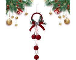 Kerstklokjes als hangende ornamenten - Rode fluwelen kerstballen - Deurkrans met klokjes en strik - Kerstboomversieringen - Geschikt voor tuinen, binnenplaatsen, patio's, voordeuren, bomen, kantoren en huisdecoratie - Stijl 3