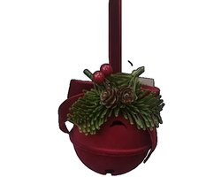 Kerstklokjes als hangende ornamenten - Rode fluwelen kerstballen - Deurkrans met klokjes en strik - Kerstboomversieringen - Geschikt voor tuinen, binnenplaatsen, patio's, voordeuren, bomen, kantoren en huisdecoratie - Stijl 5