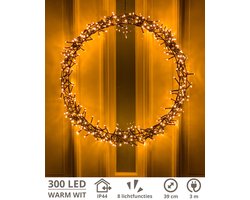 Kerstkrans - 300 LED - Ø39 cm - Warmwit - M - Kersthanger - Lichtkrans - Kerstdecoratie - Kerstversiering - Kerst