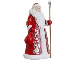 Kerstman Beeldje - Kerstdecoratie Figuur - Feestelijke Sfeer Creëren - Ambachtelijk Vakmanschap - 17D x 22B x 17H cm - Uniek