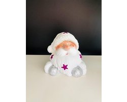 Kerstman Kerstpop #22 - 28 cm - polyester - glitters - polyresin - polystone - kunststof - decoratiefiguur - interieur en tuin - geschikt voor binnen en buiten - cadeau - geschenk - kerstcollectie - kerstman - kerstdecoratie - kerstfiguur