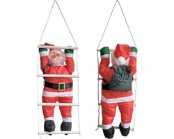 Kerstman Klimmend aan Ladder Decoratie voor Binnen en Buiten