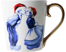Kerstmok Kuspaar - Goud - Keramiek - 300 ml