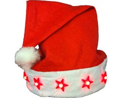 Kerstmuts met lampjes 1x - LED Verlichting - Inclusief batterij - Aan/Uit Lichtjes - Volwassenen & Kinderen - Kerstcadeau & Relatiegeschenk (hem/haar/zakelijk)