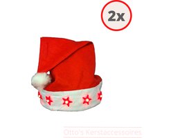 Kerstmuts met lampjes 2x - LED Verlichting - Inclusief batterij - Aan/Uit Lichtjes - Volwassenen & Kinderen - Kerstcadeau & Relatiegeschenk (hem/haar/zakelijk)