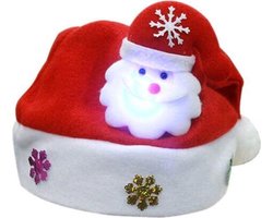 Kerstmuts Met Lichtjes - Kerstman - Met LED Verlichting - Volwassenen