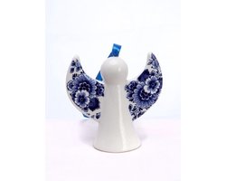 Kerstornament Engel - Delfts blauw - Keramiek - 8 cm