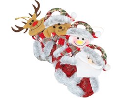Kerstpoppen set - Kerstman, Sneeuwman, Rendier en Beer! - Kerstpoppen set 4 stuks - Kerst poppen voor in de kerstboom - Kerstornament - Kerst plushie - Kerstpoppen voor in de kerstkrans - Kerstversiering