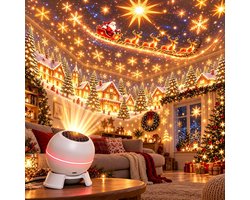 Kerstprojector, kerstprojectie-nachtlampje, 360 graden draaibare golfprojectielamp voor slaapkamer en woonkamer, plafonddecoratie