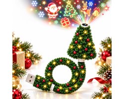 Kerstprojector - Met 6 Kerstafbeeldingen - USB - Projector - Kerst Led-projector - Vakantieprojector - Projectorlamp - Mini Feestelijke Projector - Flexibele Hals - Kerstdecoratie - Voor kamperen, auto, plafond en wanddecoratie