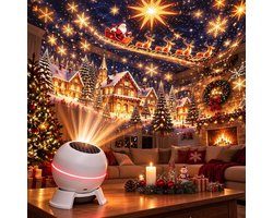 Kerstprojector USB - 360° Draaibare Kerst Projectielamp en Nachtlamp - Plug-and-Play Kerstverlichting - Sfeervolle Projectie voor Muur en Plafond - Voor Binnen