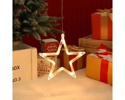 Kerstraamverlichting, 2-pack, LED-zuignapverlichting voor kerstversiering, raamnachtlampjes, verlichte kerstverlichting, kan worden opgehangen, geschikt voor binnen- en buitengebruik, decoratie - stijl 1