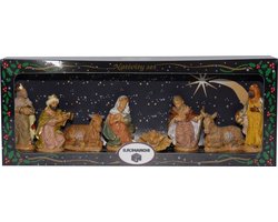 Kerststal beelden / figuren - 8x stuks - 10 cm - in doos 39 x 16 cm